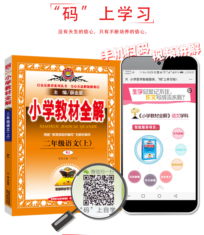 2019秋部编版 薛金星 小学教材全解二年级上册语文全解 人教版rj 小学