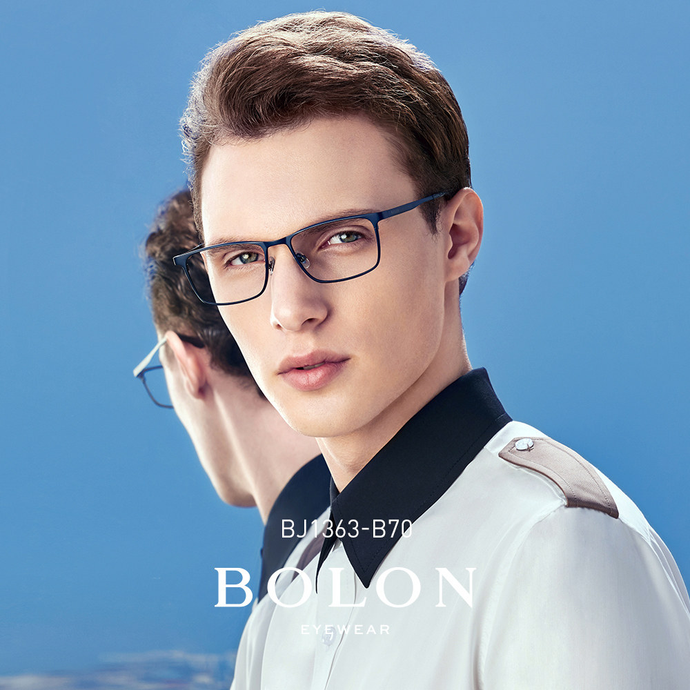 bolon暴龙新品光学镜钛金属全框防蓝光近视镜男商务眼镜框bj1363