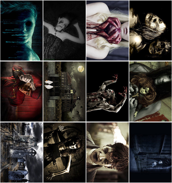 恐怖 惊悚 僵尸 灵魂 海报 装饰画 墙画挂画 实木相框 画框有框画