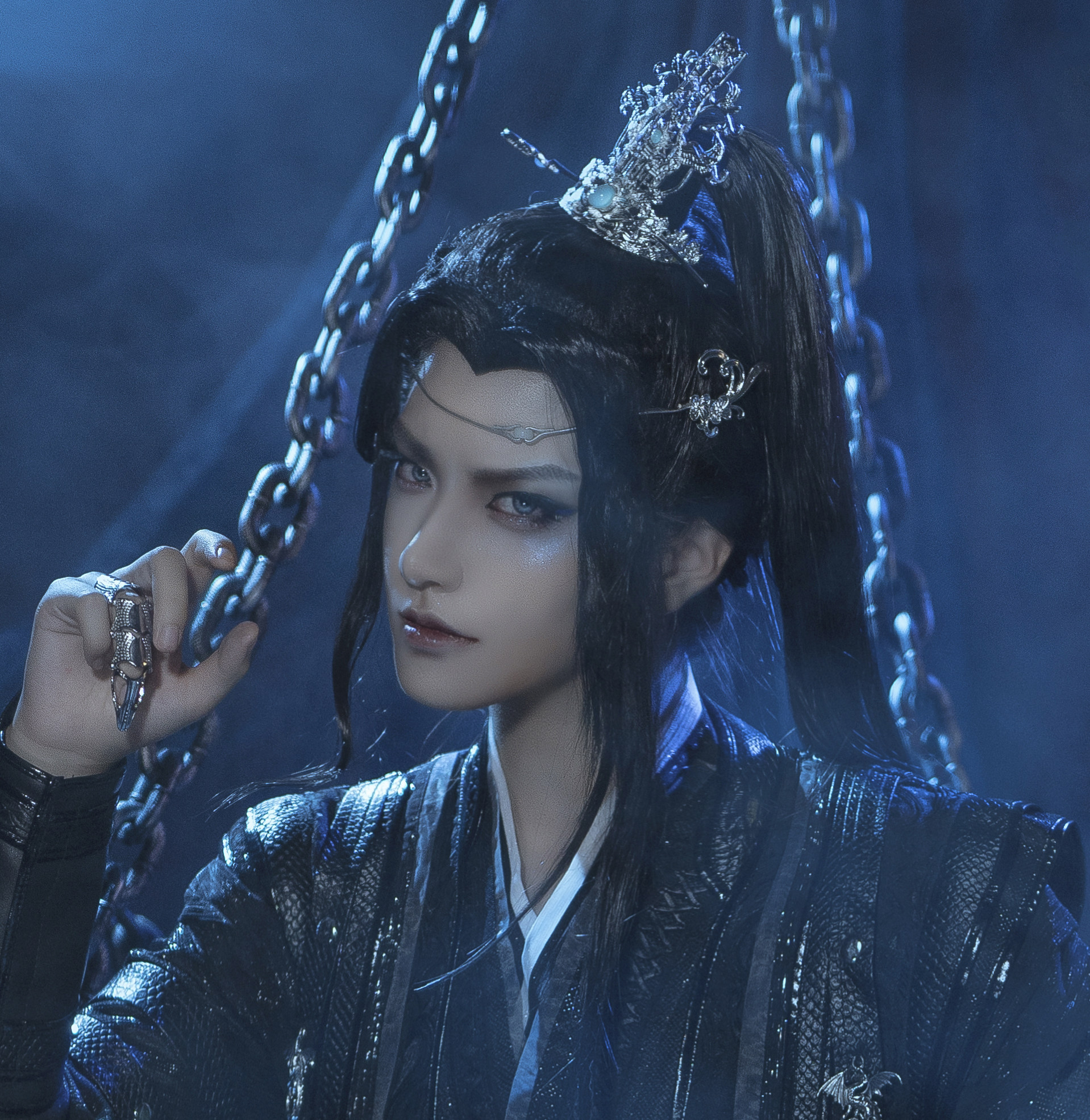 天官赐福贺玄沉舟黑水师明官地发毛大又假发cosplay配件