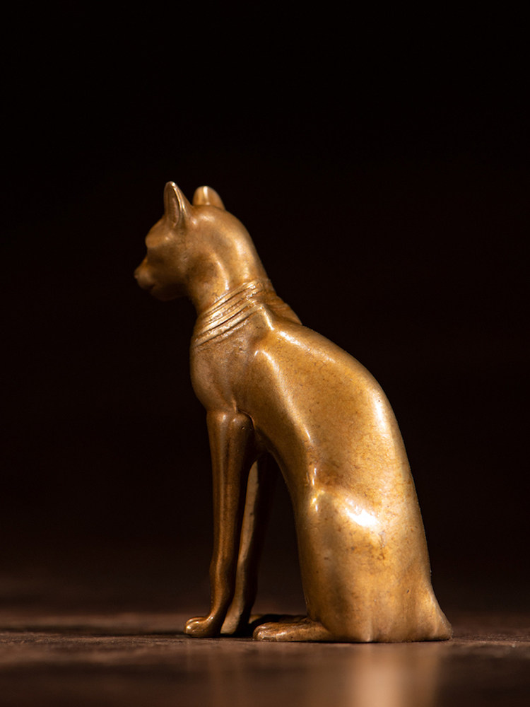 奥格瑞玛古埃埃及神猫贝斯特bastet缩小小版青铜雕像摆件