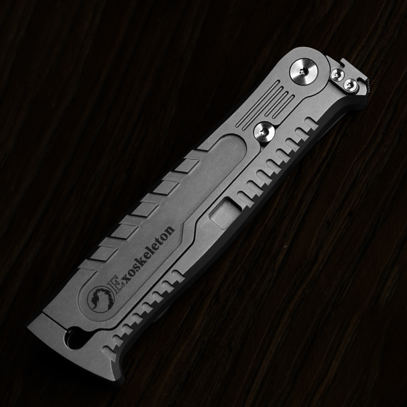 食肉者外骨骼赛博朋克战术美工刀钛合金单手开合其他户外刀具