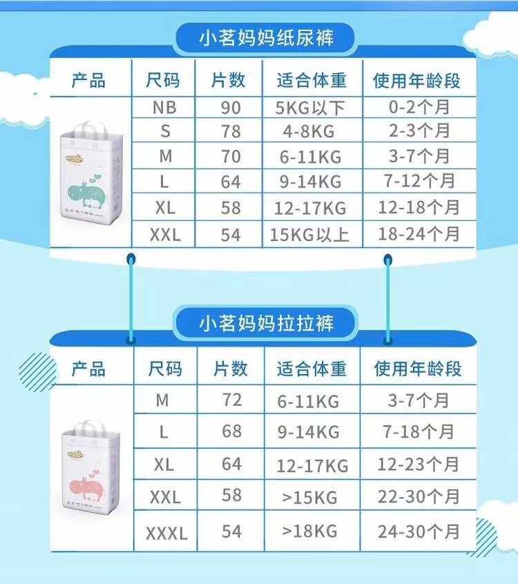 小茗妈妈纸尿拉拉裤柔软超薄透气新生儿尿不湿柔纸尿裤