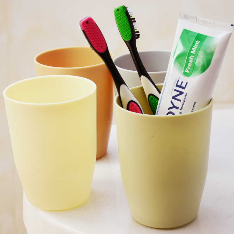 简约圆形漱口刷牙塑料牙缸情侣牙刷洗漱杯子洗漱杯