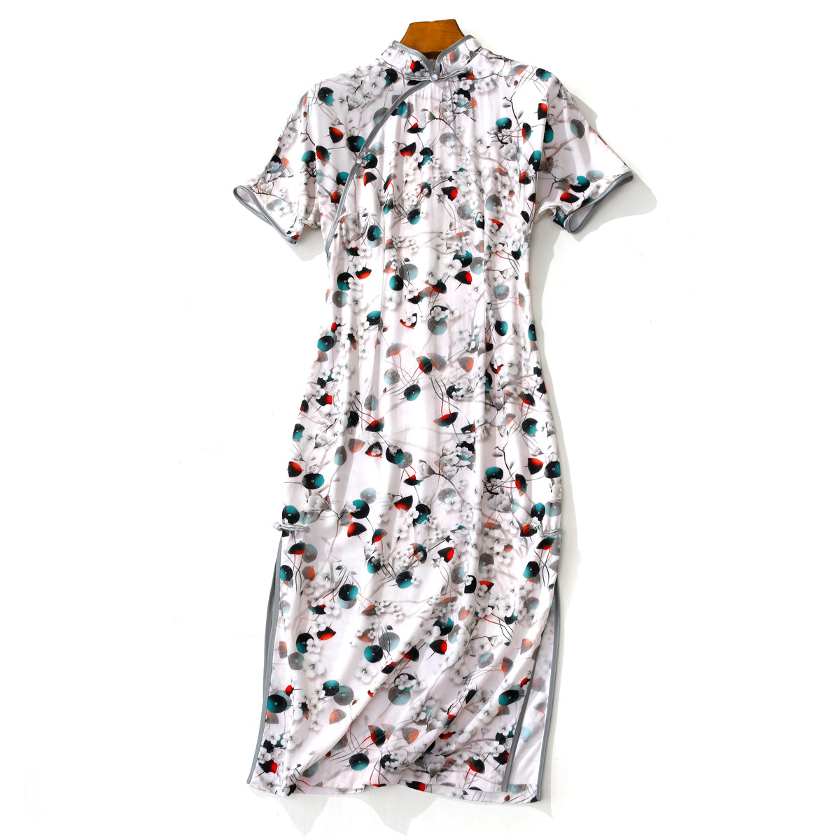 旗袍妈妈连衣裙夏季改良中国古风烟雨江南水墨云丝旗袍