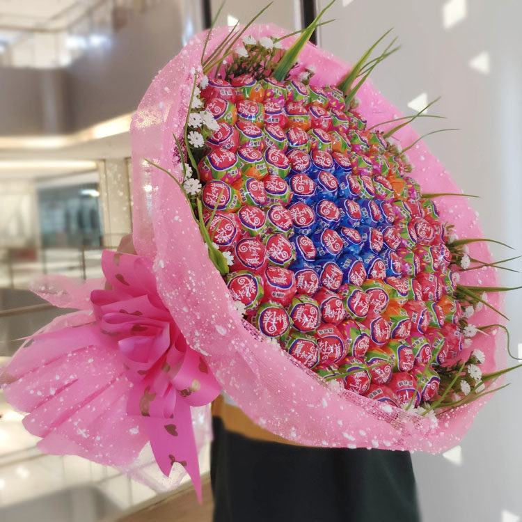 花束99颗真知棒棒棒棒糖女友生日创意礼物网红糖果