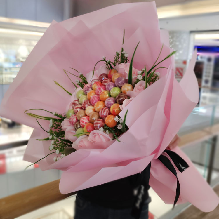 33颗阿尔卑斯棒棒糖花束束手糖果创意礼物女朋友情人节糖果