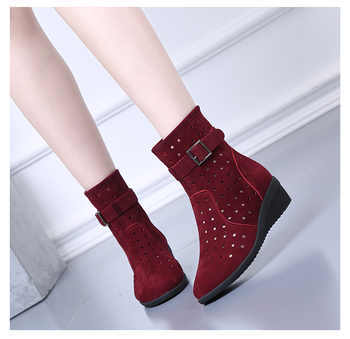 Square dance mesh boots for women 2024 spring and autumn new style mom hollow short boots dance boots soft sole dance shoes hole sandals