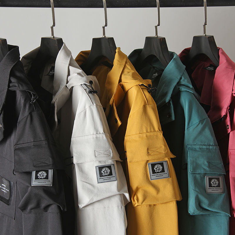 户外防风防泼水！重工多口袋！外贸男女款百搭连帽工装夹克外套潮