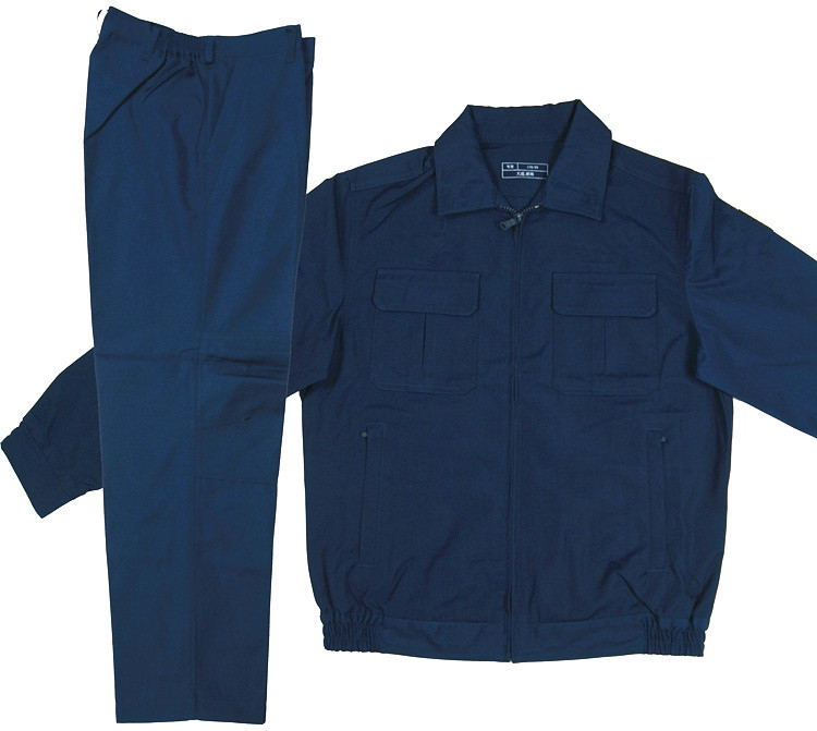 藏青色机务工作服涤棉混纺帆布面料工作服春秋工作服