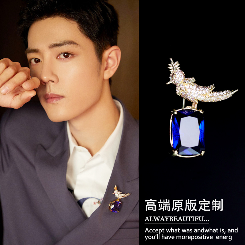 肖战同胸针别针奢华胸花高档水晶2020年新款丝巾扣胸针