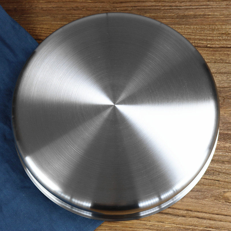 伦凯304不锈钢大圆盘蒸年糕凉皮蒸盘水果盘子盛海鲜深盘子面皮锣