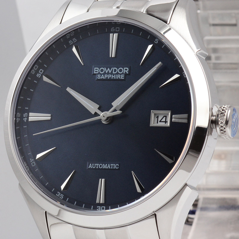 bowdor宝舵新款正品联保日历镀金钢带防水机械国产腕表