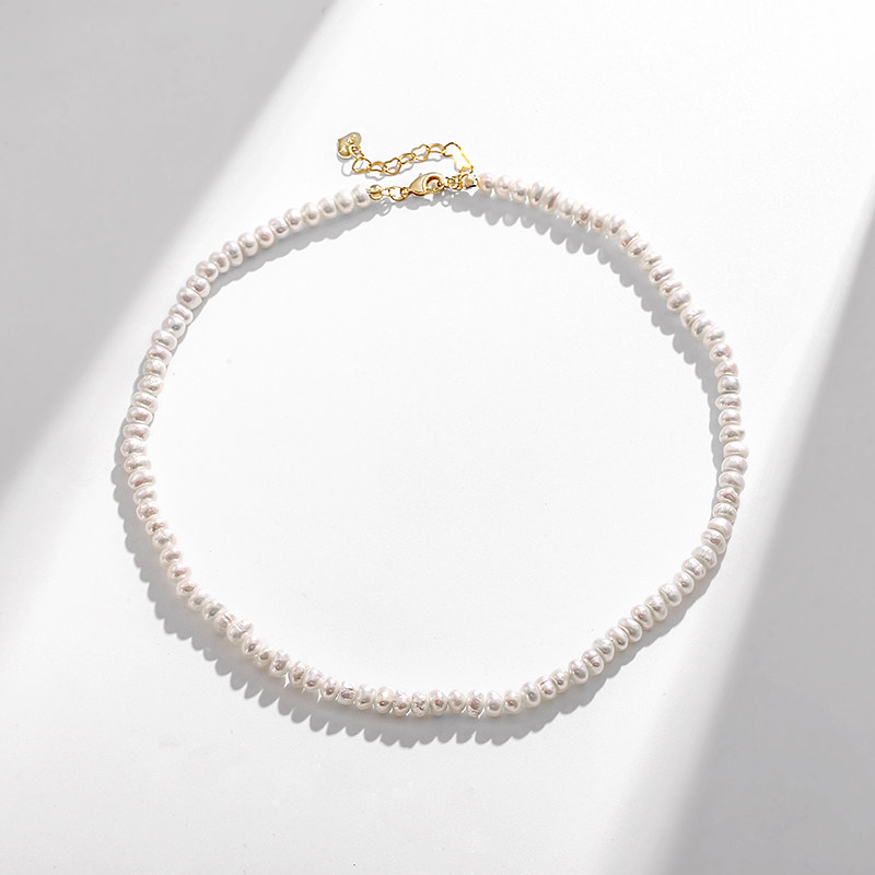 轻奢小米米珠淡水珍珠项链脖颈小众设计宴会项链