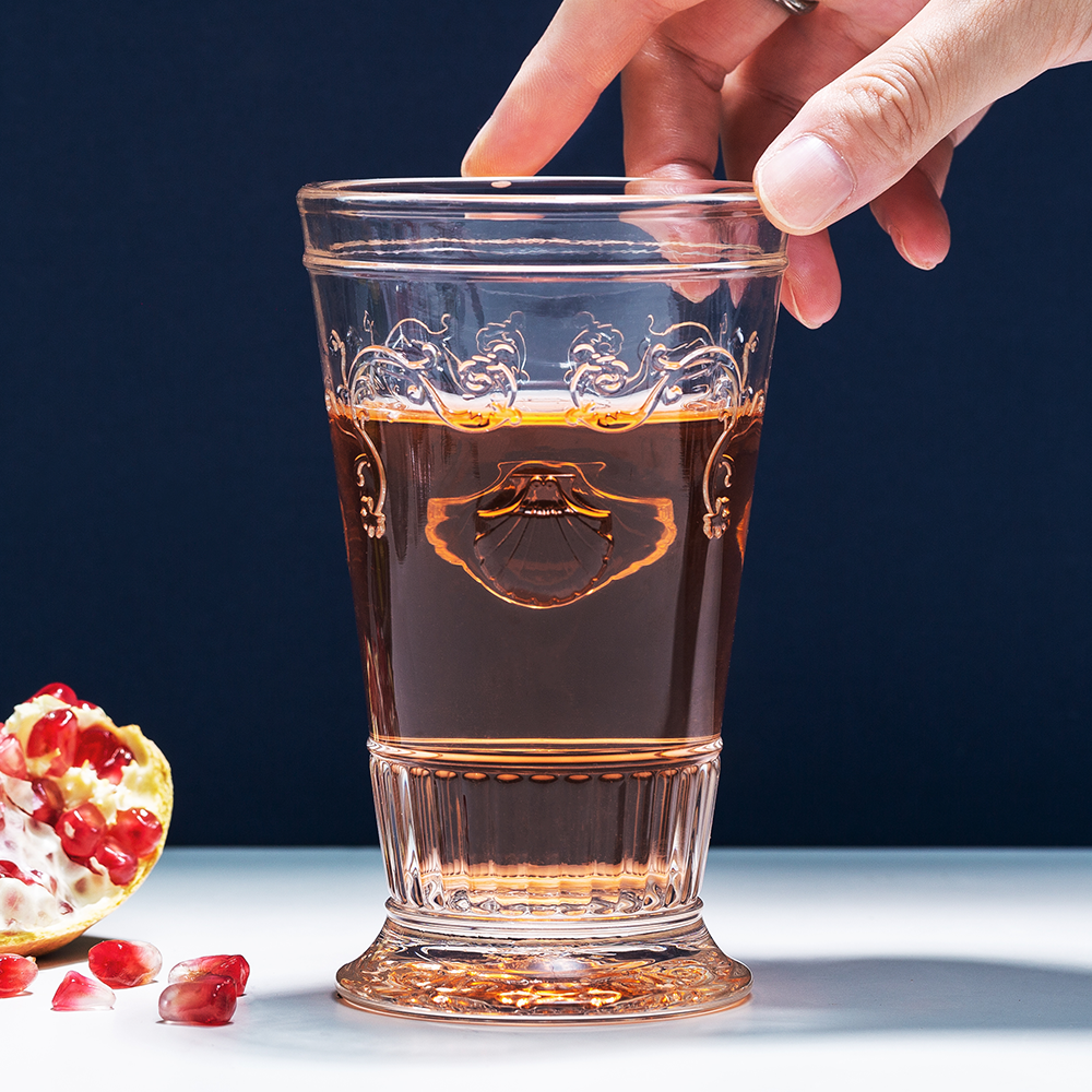 法国原产larochreversailles凡尔赛玻璃杯长饮杯平底玻璃杯