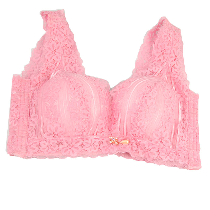 美背心式无钢圈文胸罩薄款六排扣收副乳聚拢加厚调整型内衣女秋冬