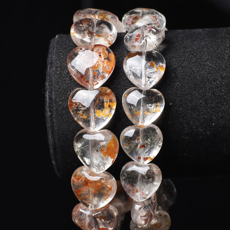 收藏净水黄铜矿爱心手链男款唯美异象水晶手串手链