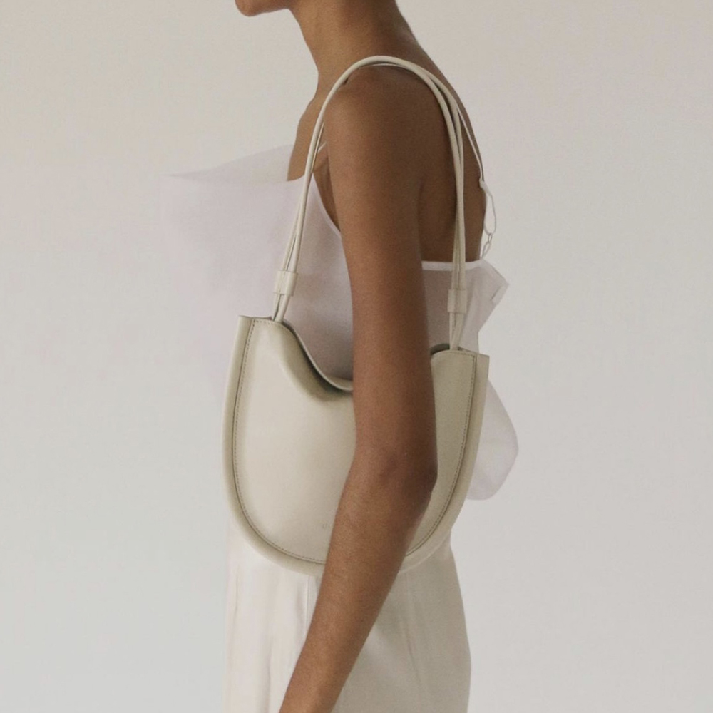 Lemels品牌授权小众复古文艺牛皮手提皮包真皮小众半月单肩斜跨包