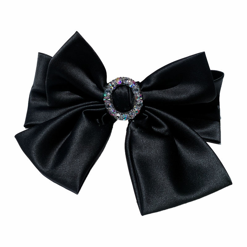 超大黑色蝴蝶结头饰气质ins发夹网红镶钻发卡发饰