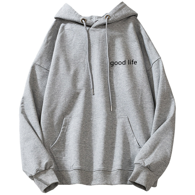 连帽灰色卫衣女2020新款宽松韩版ulzzang大码mm卫衣