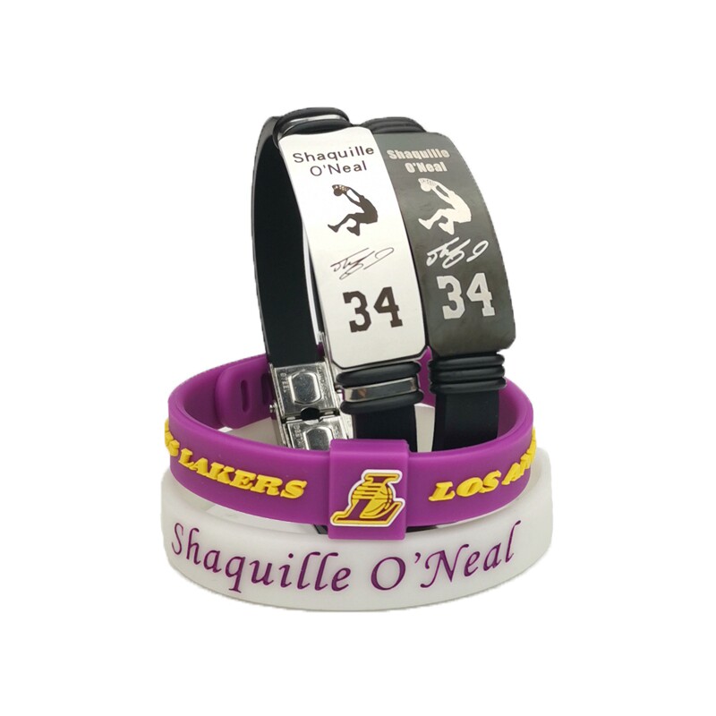 湖人队球星星沙奥尼尔34号大鲨鱼篮球手环限量周边篮球球迷用品