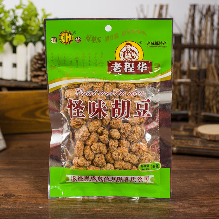 老程华怪味胡豆90g10袋四川老成都特产零食麻辣香甜咸酥脆胡豆