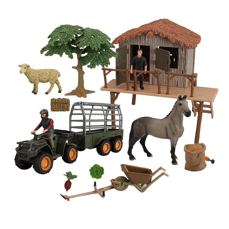 玩模乐农场动物模型套装 马牛牧场玩具礼盒 女孩3-10岁过家家玩具
