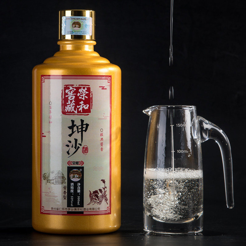 贵州荣和坤沙酱香型白酒53度老烧坊纯粮食高粱纯坤沙酒500ml*1瓶