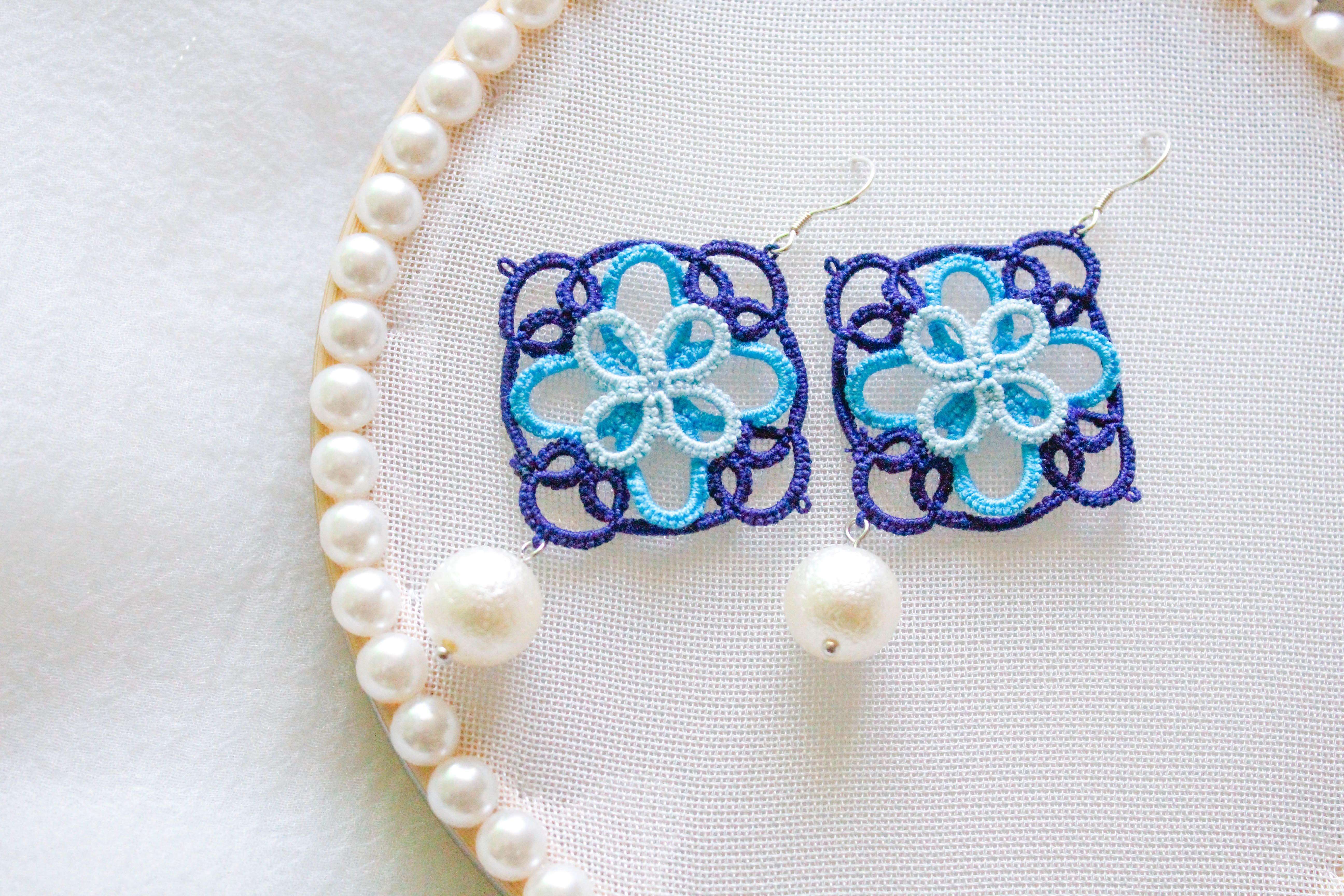 kikoly原创手作复古梭编耳环925纯银梭编视频教程材料包