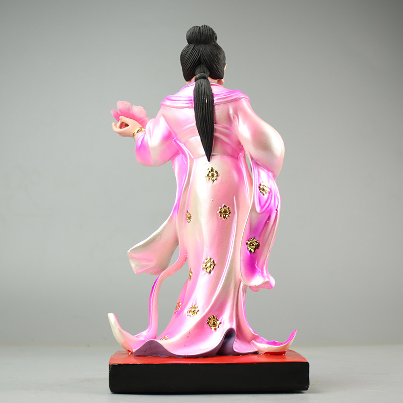 桃花仙子神像何仙姑七仙女道教女神招寺庙开光桃花旺姻缘摆件12寸