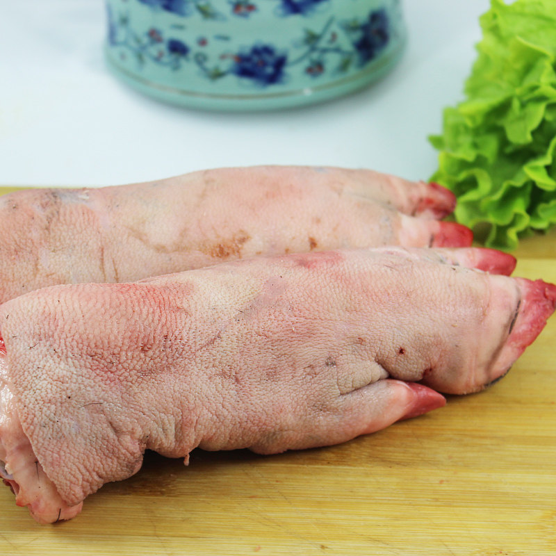 猪蹄1斤老隽头猪手东北新鲜黑猪肉农家黑笨猪脚手工拔毛500g