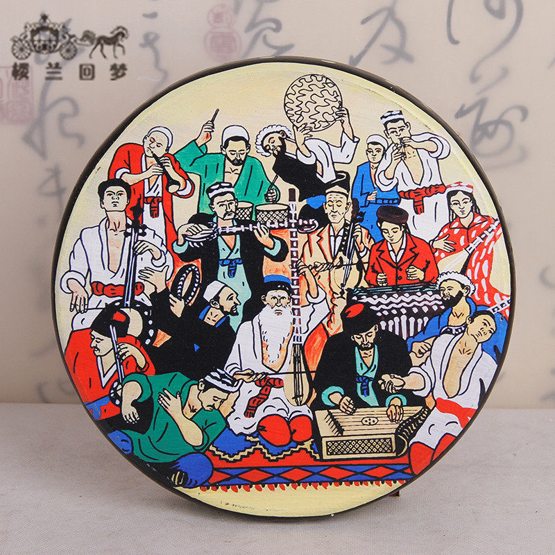 新疆乐器手鼓牛皮民族35厘米绘画其它民族乐器