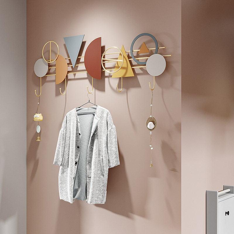 挂墙衣帽衣架挂衣轻奢门口玄关创意打孔壁挂装饰挂钩