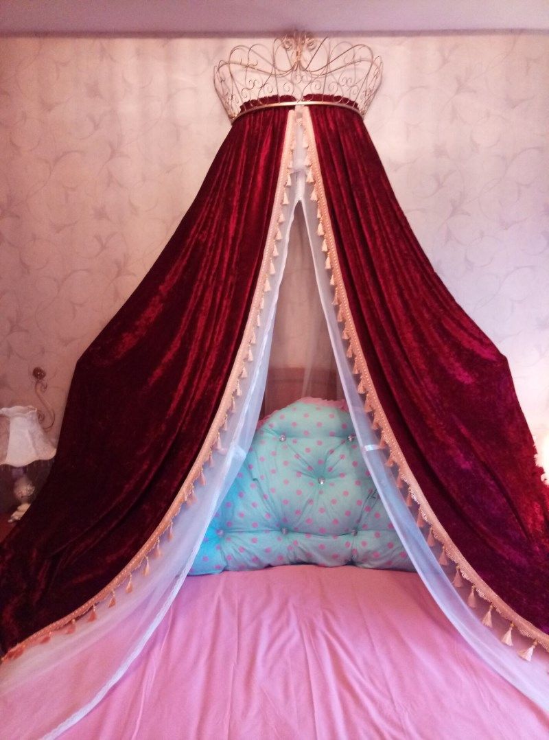 床幔床头幔床绒布欧式宫廷奢华高贵绒苏流落床幔