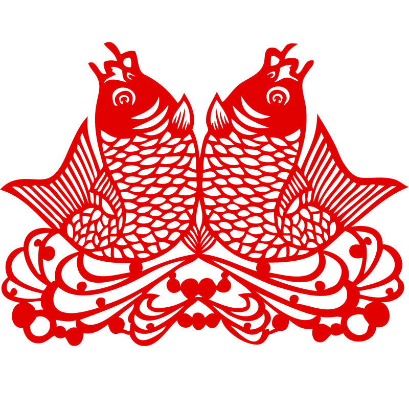 传统纸质成品剪纸窗花年年有鱼学生儿童幼儿园镂空喜字