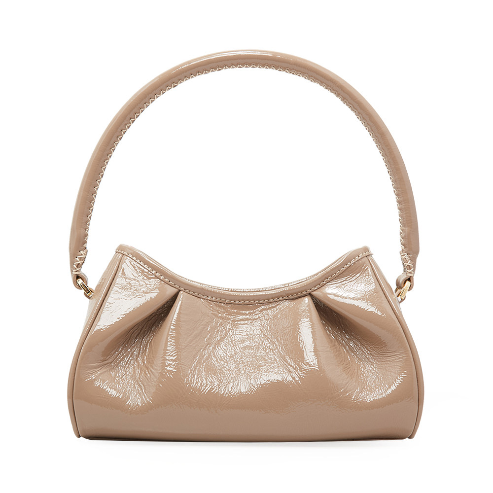 elleme多色牛皮漆皮打褶女士单肩手提包通用款女包