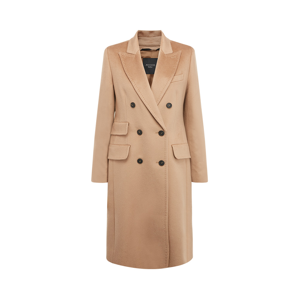 maxmara2020秋冬灰色驼色羊毛翻领双排女士毛呢大衣毛呢外套