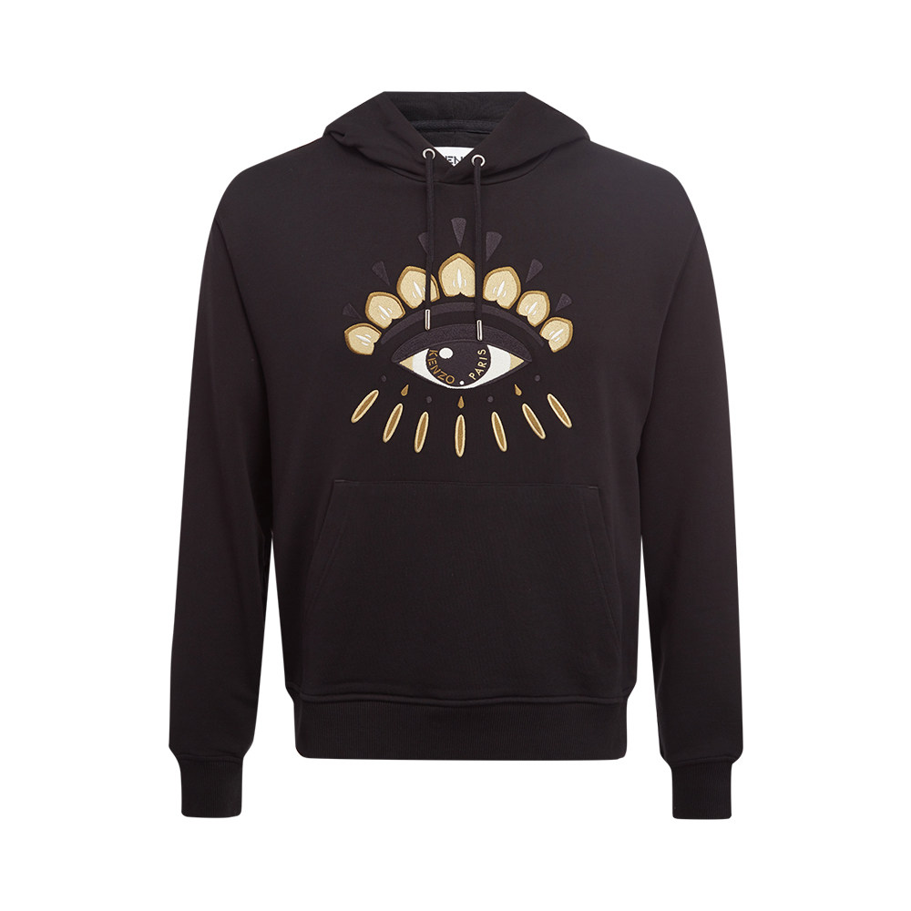 kenzo黑色潮流大眼刺绣图案时尚休闲男士纯棉长袖卫衣