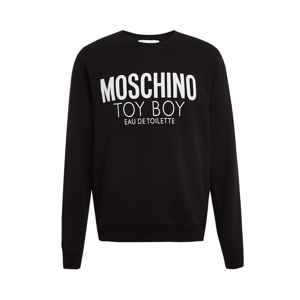 moschino莫斯奇诺黑色logo男士纯棉长袖套头卫衣卫衣