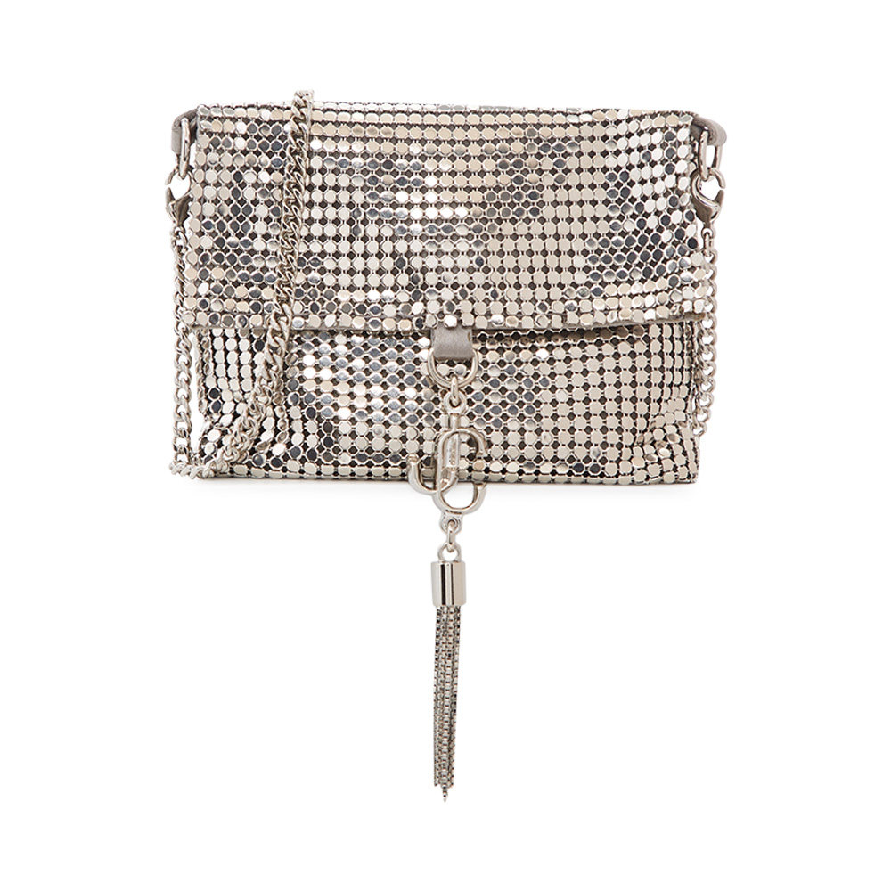 jimmychoo银色亮片金属女士链条包迷你迷你斜挎包秋季通用款女包