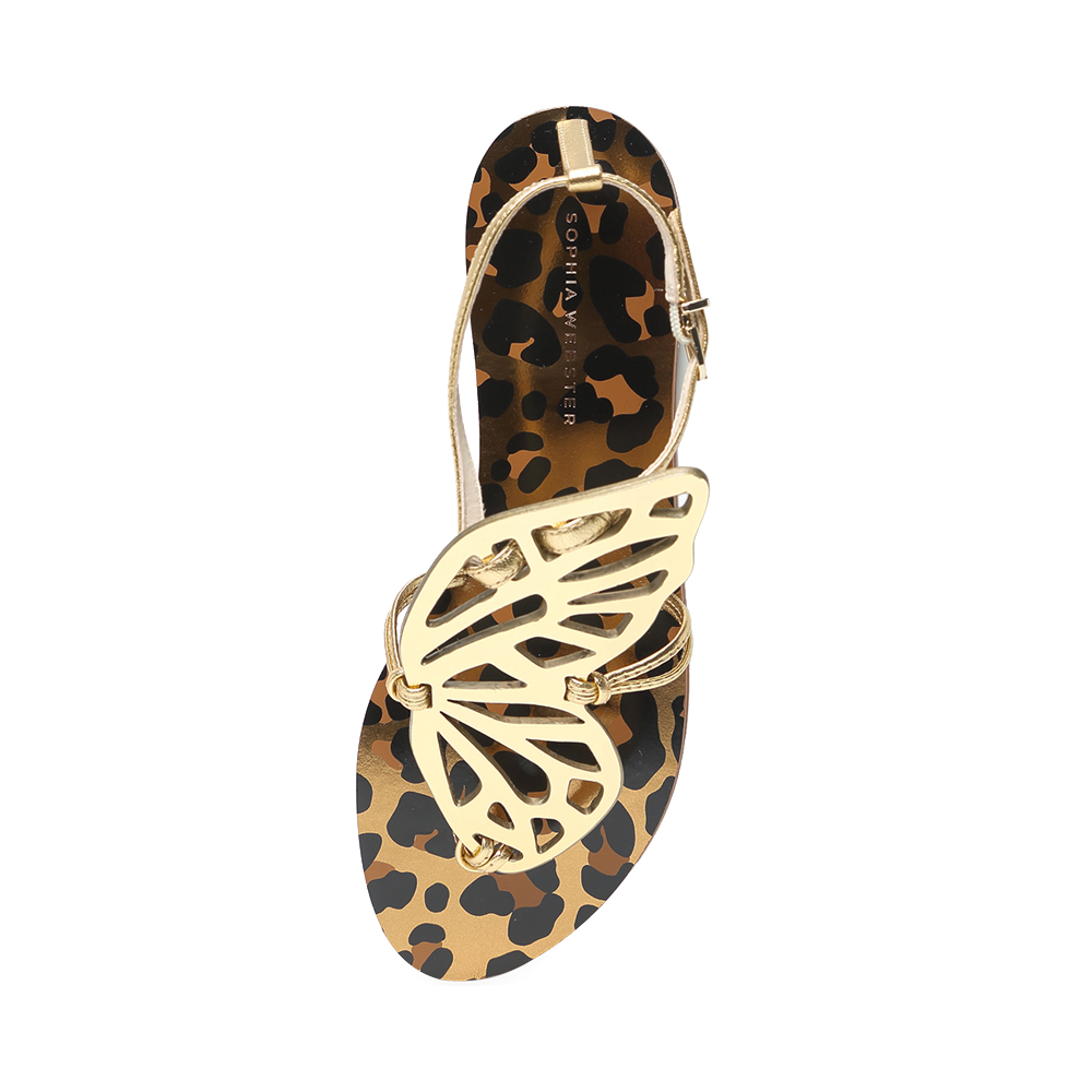sophiawebster2020春夏金色牛皮蝴蝶翅膀女士时尚优雅时装凉鞋
