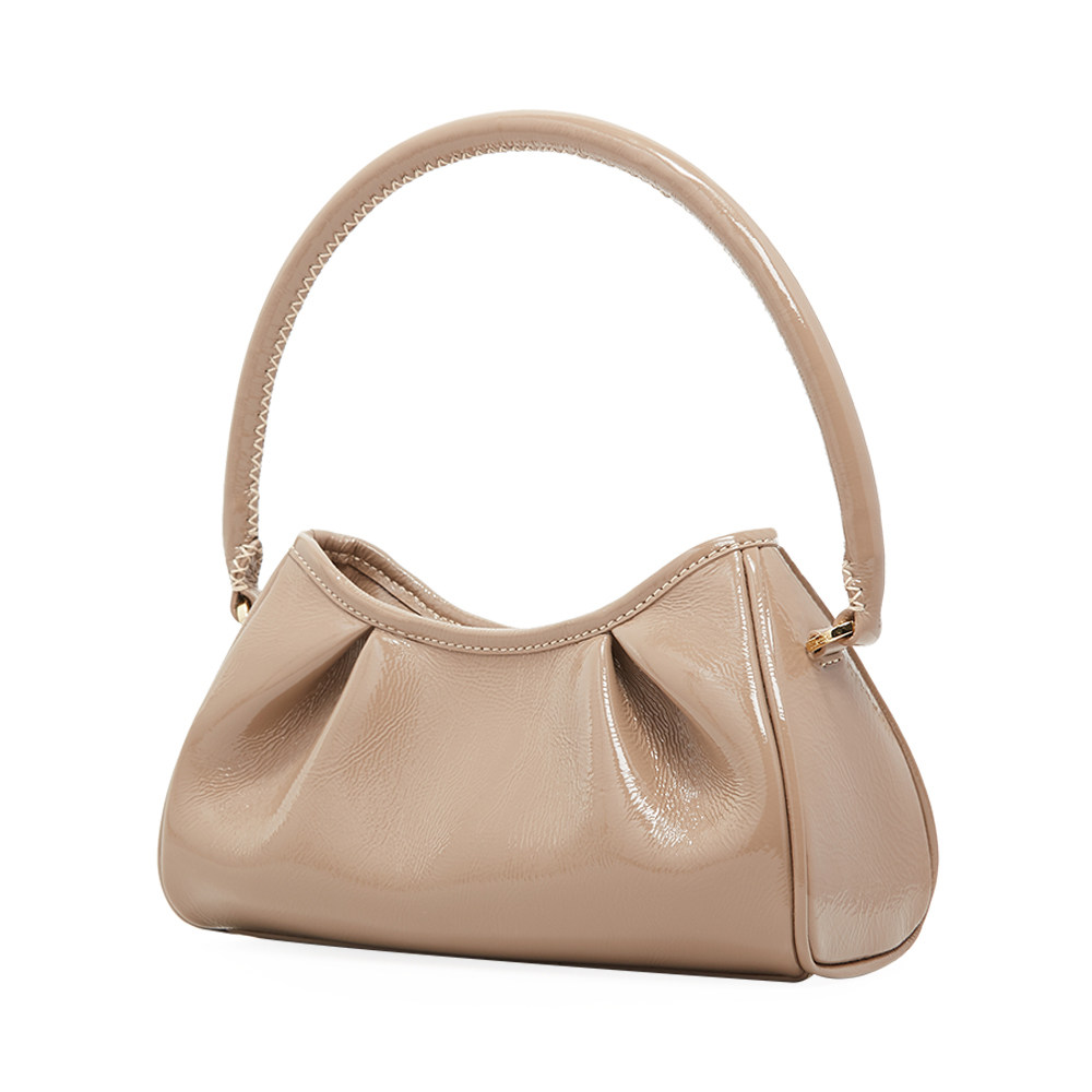 elleme多色牛皮漆皮打褶女士单肩手提包通用款女包