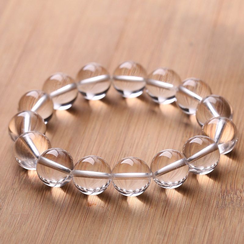 宝诺纯净体白水晶手链男女款 白色透明水晶单圈手串情侣手链饰品