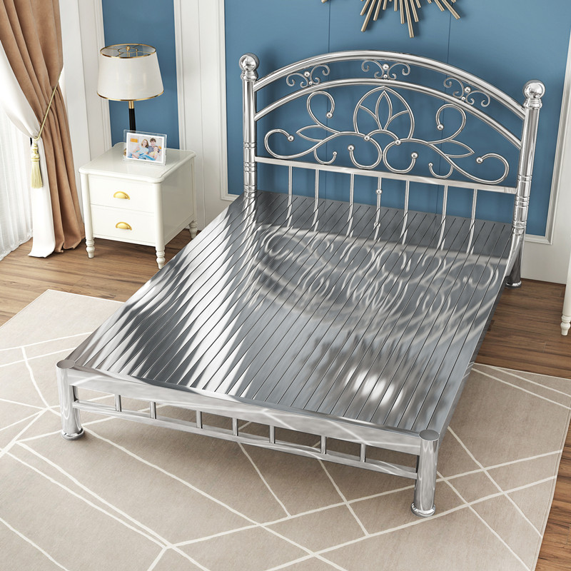 环保无味纯正sus304不锈钢床铁艺全不锈钢平尾欧式床架15一米八