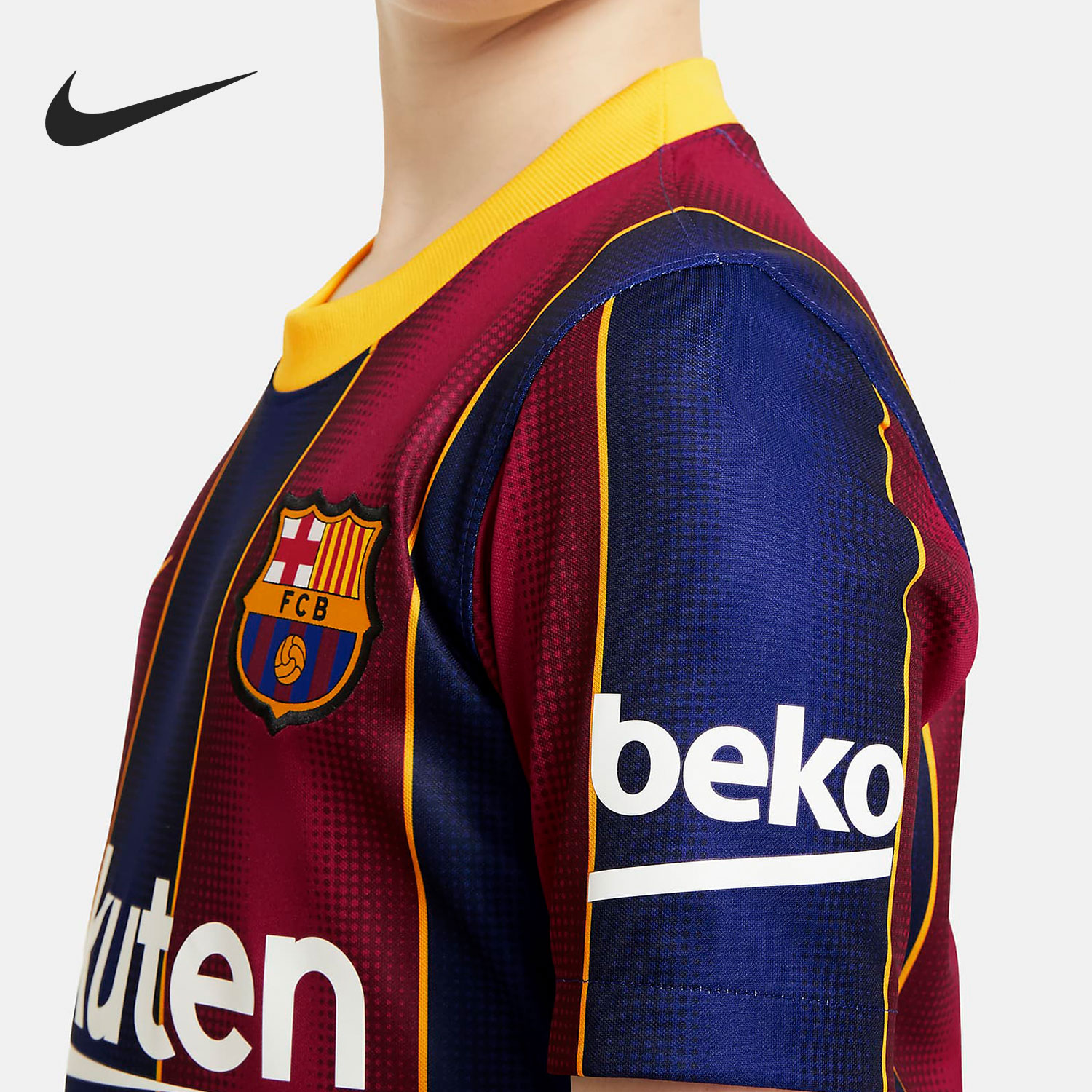 nike 大童运动足球球衣cd4500 巴萨主场球迷版 21赛季 2021 耐克正品