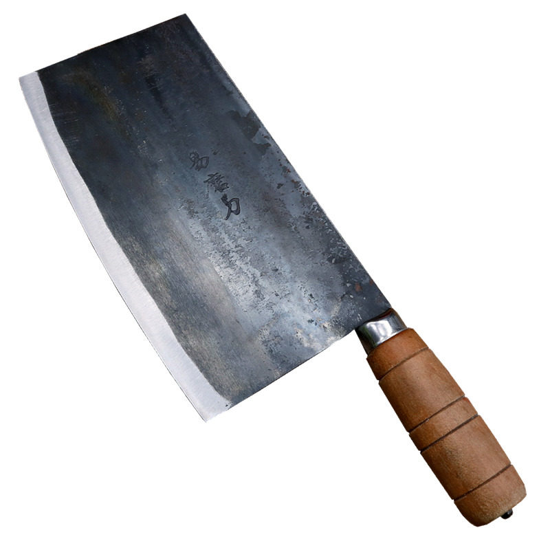 菜刀厨师专业切片夹钢锻打刀老式玄铁手工锰钢菜刀