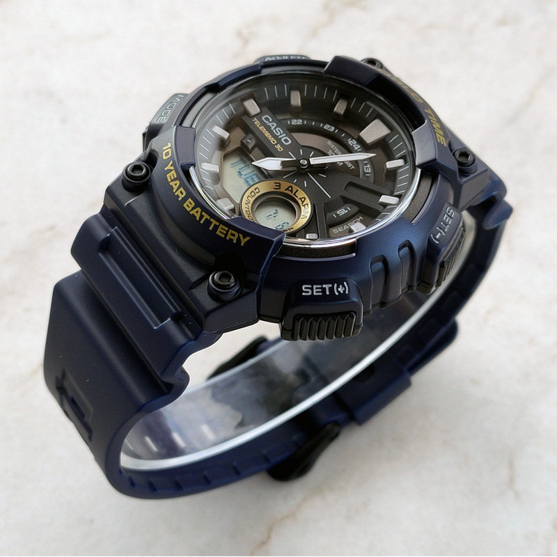 卡西欧手表casioaeq-110w-2a学生经典复古夜光指针双显日韩腕表