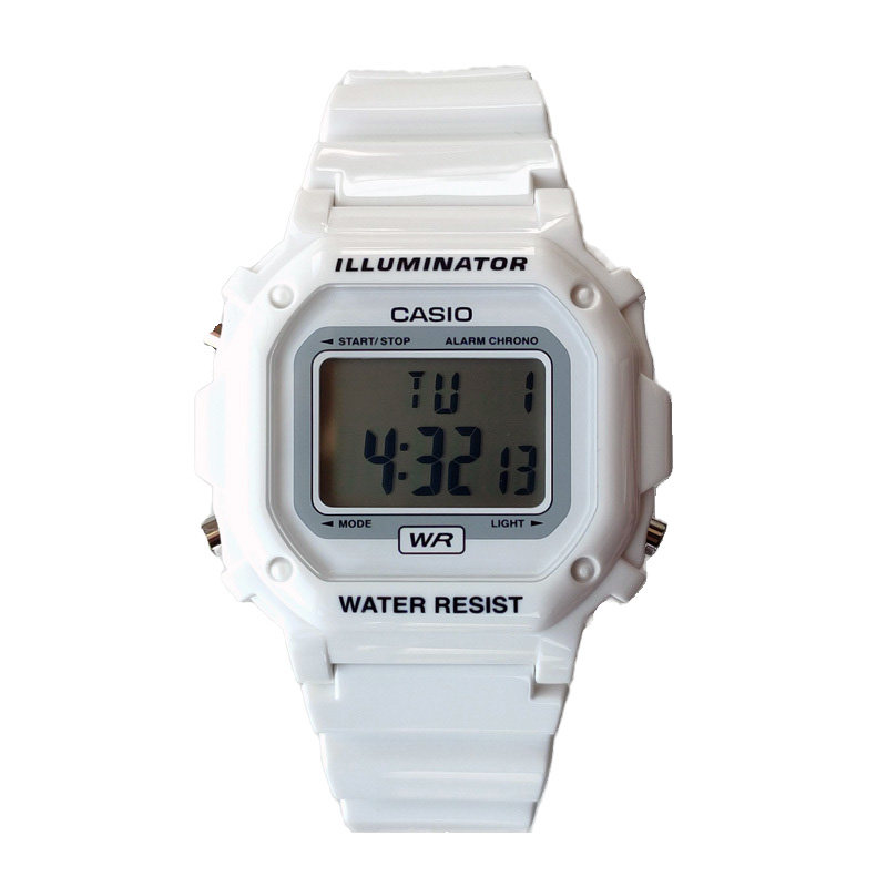 卡西欧手表casiof-108whc-7b男女白色防水经典方块数显日韩腕表
