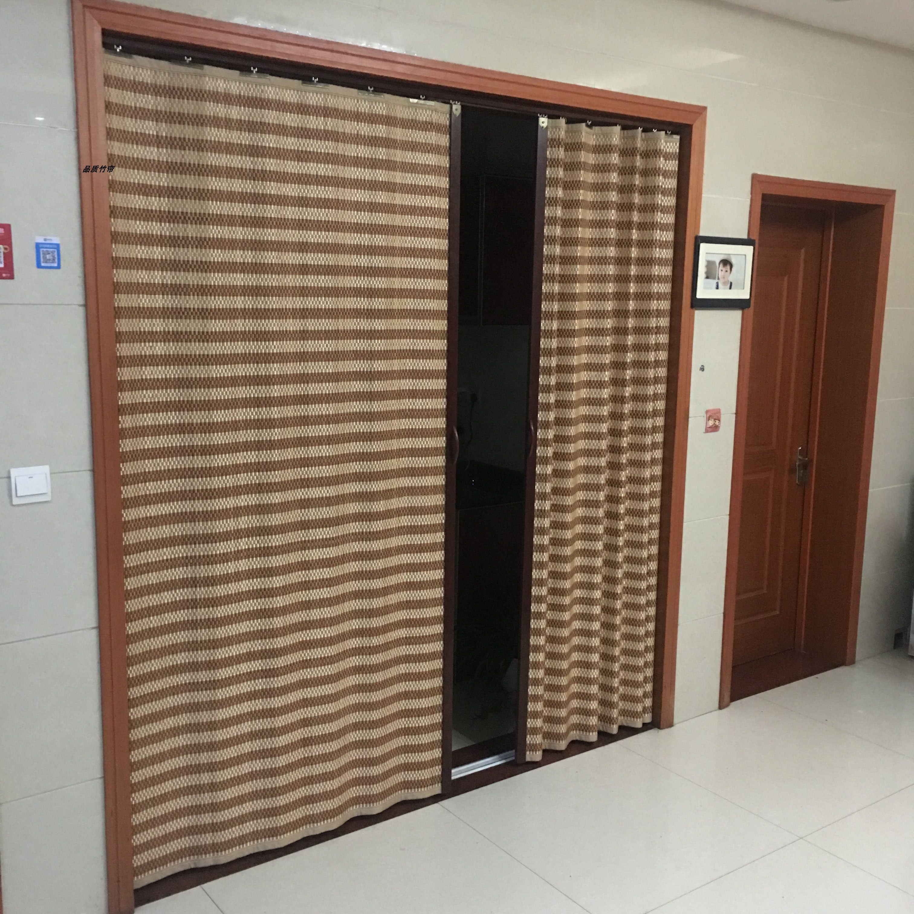 加密简易商场拉帘遮光空调油烟家用隔断推拉门帘