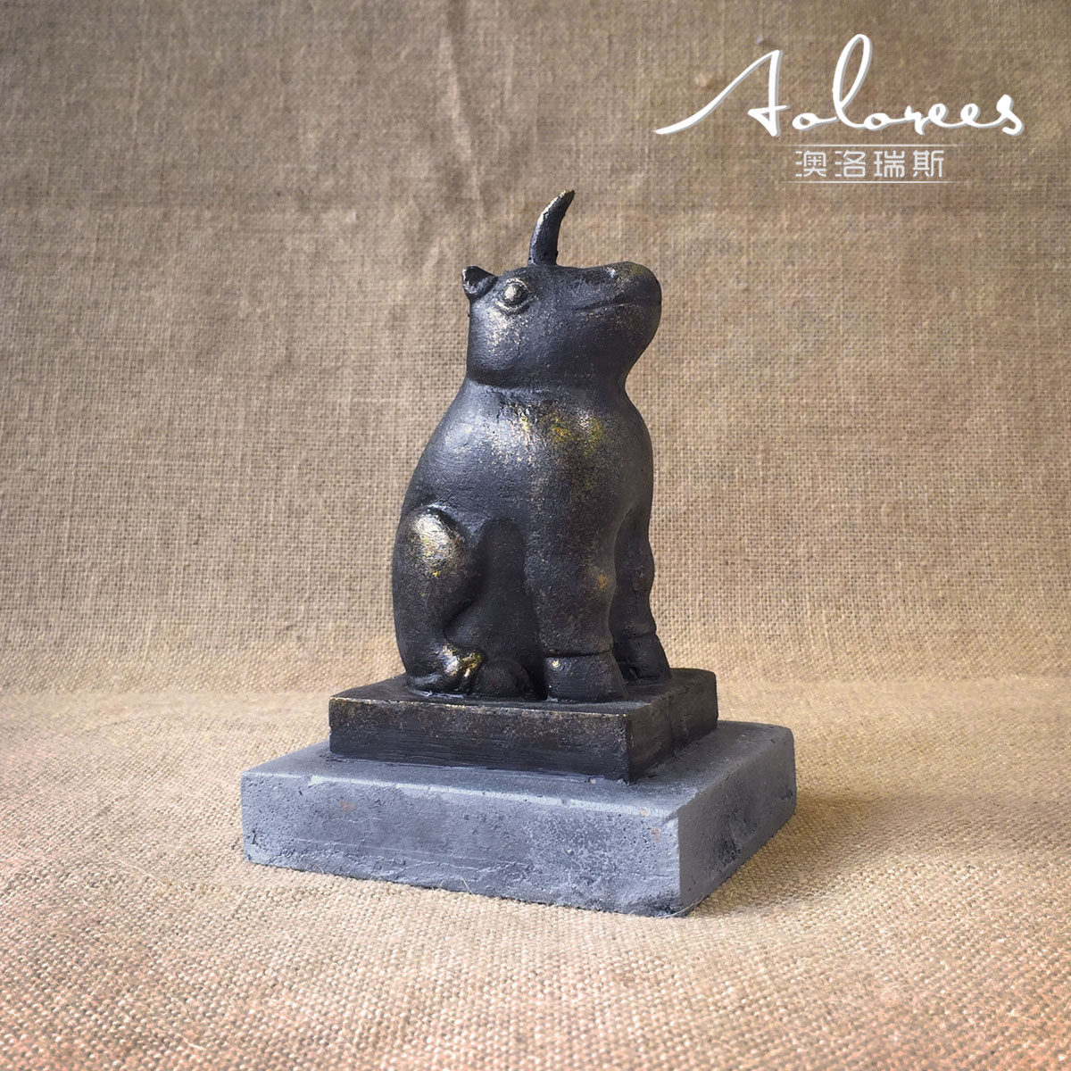 风水摆件开封特色纪念品黄河镇铁犀铁牛手工创意摆件